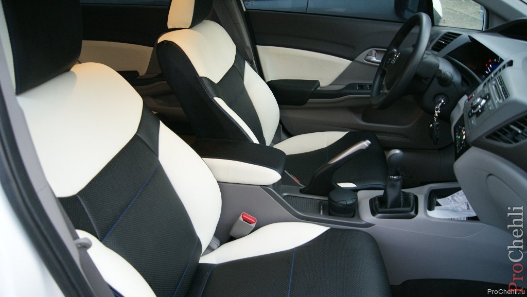 Топовые авточехлы из экокожи для Honda Civic New №2