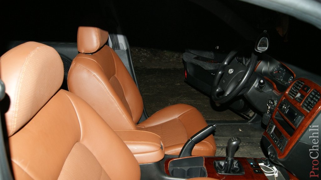 Коричневые авточехлы из экокожи для Hyundai Sonata 5 №6