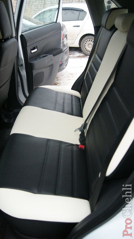 Черно-белые авточехлы для Mitsubishi Asx №19