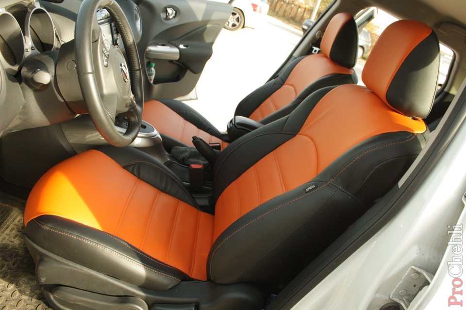 Оранжевые автомобильные чехлы для Nissan Juke Фото 4