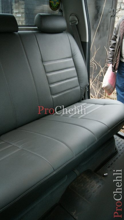 Серые авточехлы из экокожи для Toyota Hilux 2013 №4