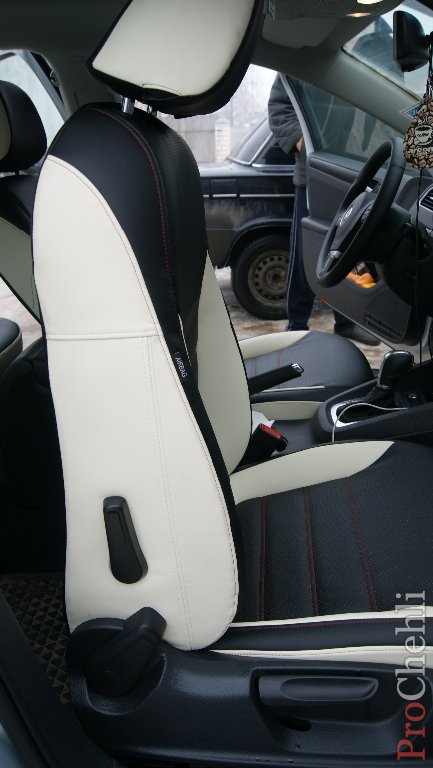 Черно-белые авточехлы для VolksWagen Jetta 6 Comfortline №3