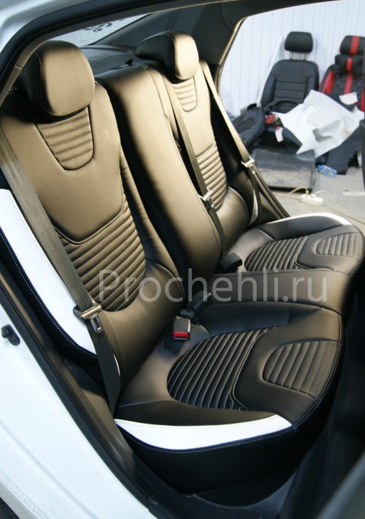  Каркасные чехлы на Kia Rio 3/Hyundai Solaris из экокожи №11