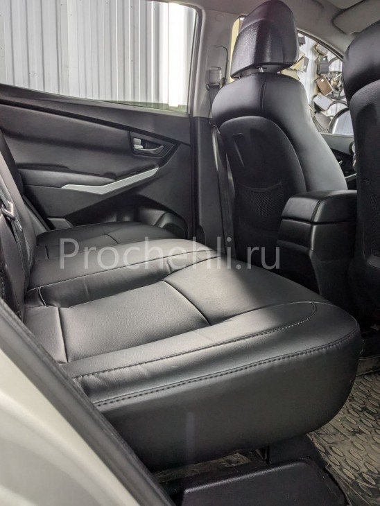 Чехлы для передних сидений Ssang Yong Actyon 2 из черной экокожи №3 Каркасные авточехлы для Ssang Yong Actyon 2 из черной экокожи №4