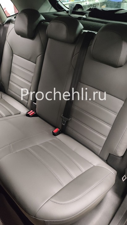 Каркасные чехлы для Citroen C4 из серой экокожи №4