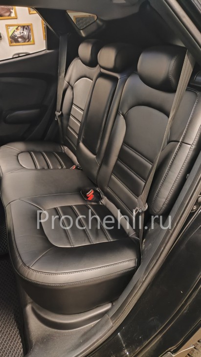 Чехлы для Hyundai IX 35 из черной экокожи №2