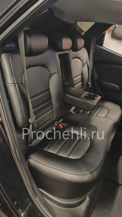 Чехлы для Hyundai IX 35 из черной экокожи №3