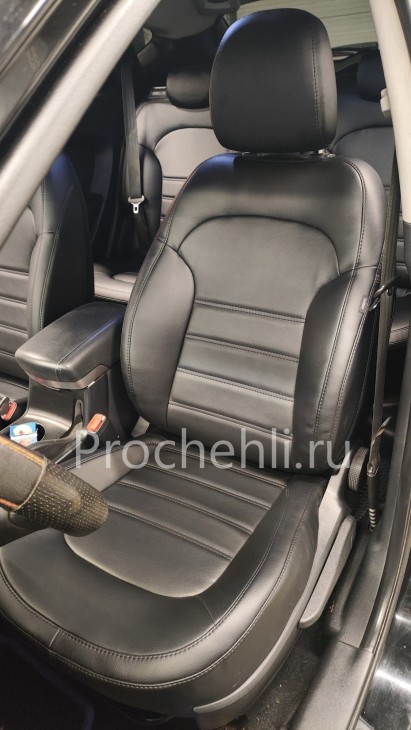 Чехлы для Hyundai IX 35 из черной экокожи №5