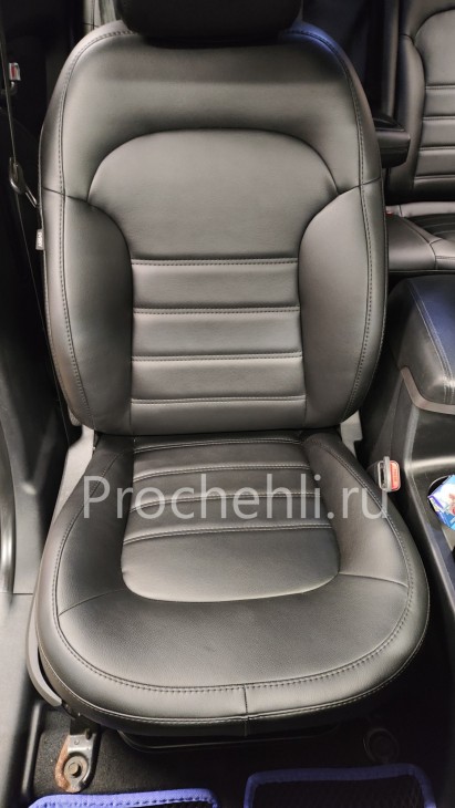 Чехлы для Hyundai IX 35 из черной экокожи №6