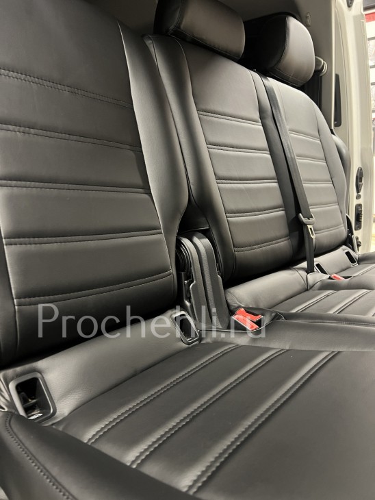 Чехлы для задних сидений VW Caddy из черной экокожи Чехлы для VW Caddy из черной экокожи №6