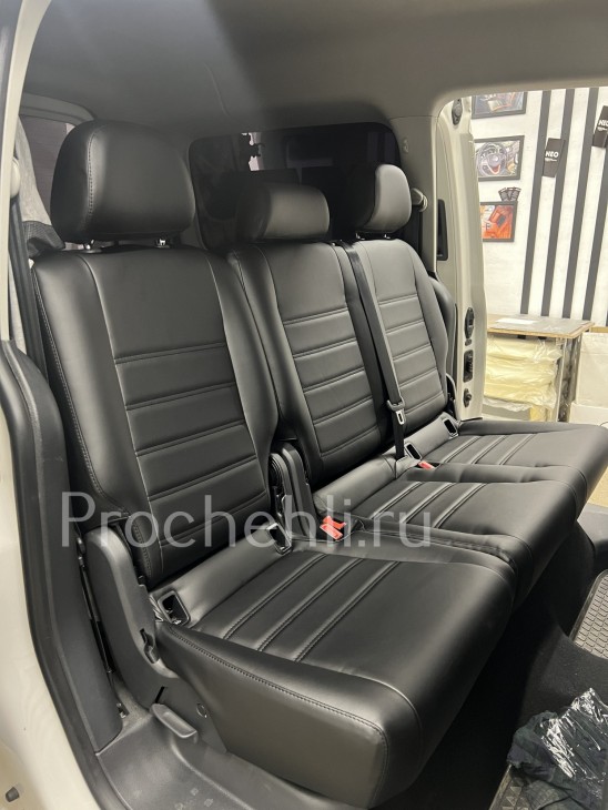 Чехлы для задних сидений VW Caddy из черной экокожи Чехлы для VW Caddy из черной экокожи №7