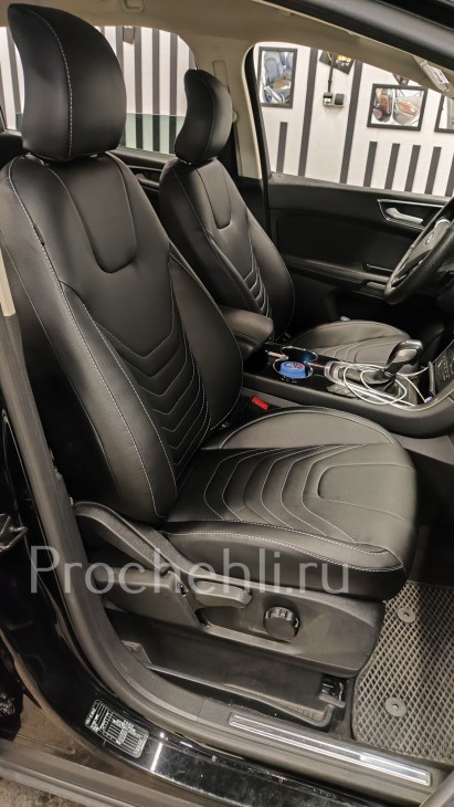 Чехлы для Ford S-Max 2 поколения из экокожи №2