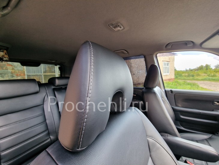 Чехлы для Honda CR-V 2 из черной экокожи №3