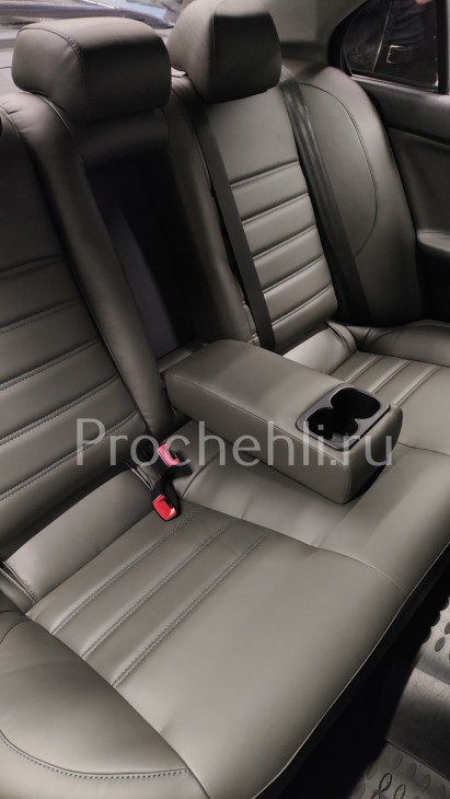 Каркасные чехлы для Mitsubishi Lancer 10 (X) из серой экокожи №4