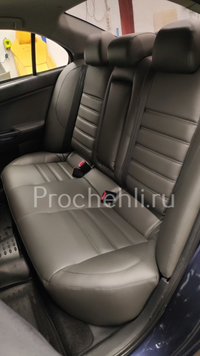 Каркасные чехлы для Mitsubishi Lancer 10 (X) из серой экокожи №7