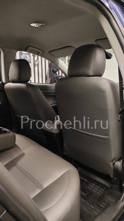 Каркасные чехлы для Mitsubishi Lancer 10 (X) из серой экокожи №8