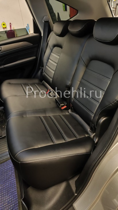 Каркасные чехлы для задних сидений из черной экокожи для Haval M6 Каркасные чехлы из черной экокожи для Haval M6 №2