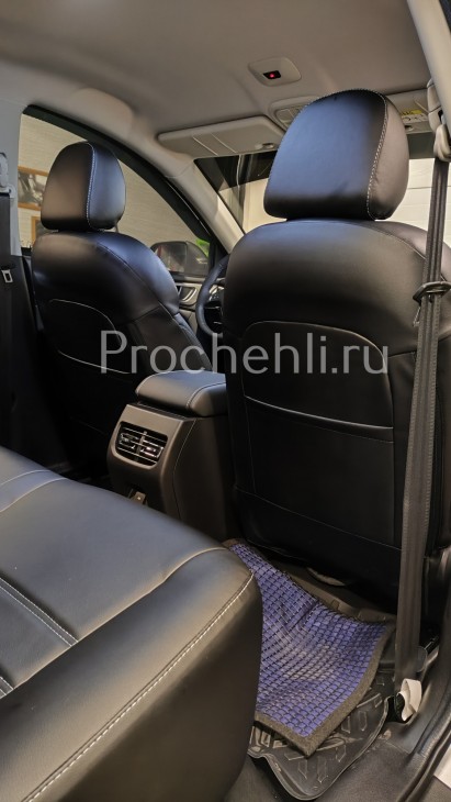 Каркасные чехлы для передних сидений из черной экокожи для Haval M6 Каркасные чехлы из черной экокожи для Haval M6 №3