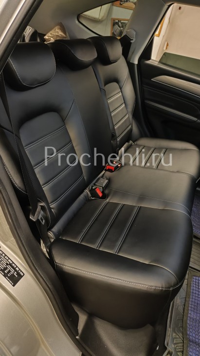 Каркасные чехлы для задних сидений из черной экокожи для Haval M6 Каркасные чехлы из черной экокожи для Haval M6 №3