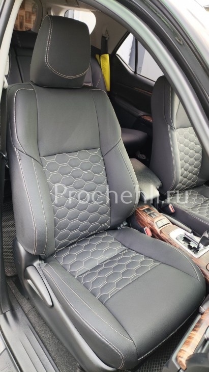 Каркасные чехлы для Toyota Fortuner 2 из экокожи Дакота №1