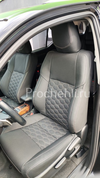 Каркасные чехлы для Toyota Fortuner 2 из экокожи Дакота №2