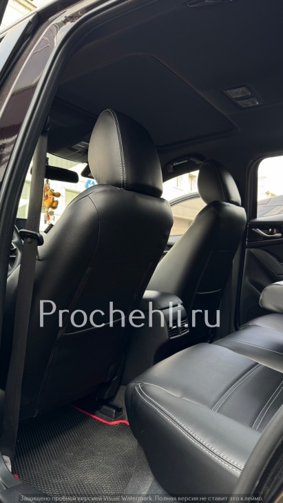 Mazda CX-4 (1 gen) Каркасные чехлы для Mazda CX-4 из черной экокожи №3