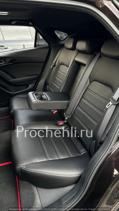Mazda CX-4 (1 gen) Каркасные чехлы для Mazda CX-4 из черной экокожи №4