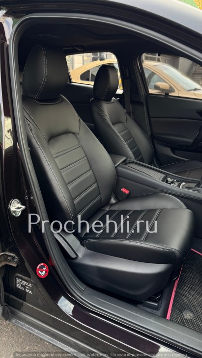 Mazda CX-4 (1 gen) Каркасные чехлы для Mazda CX-4 из черной экокожи №2