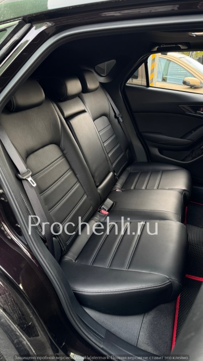 Mazda CX-4 (1 gen) Каркасные чехлы для Mazda CX-4 из черной экокожи №5