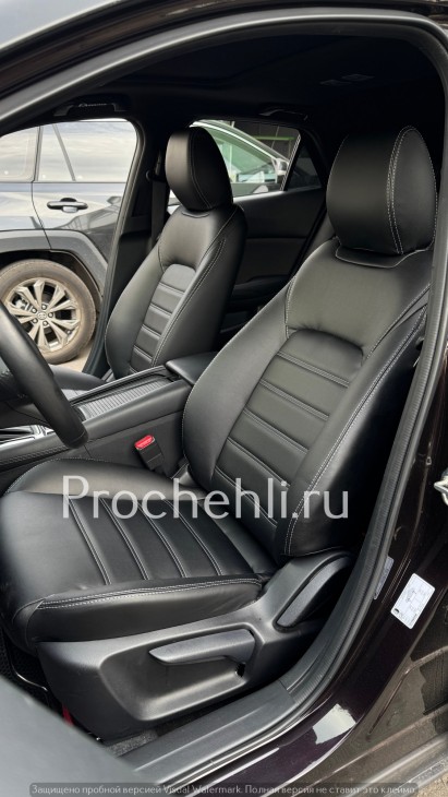 Mazda CX-4 (1 gen) Каркасные чехлы для Mazda CX-4 из черной экокожи №1